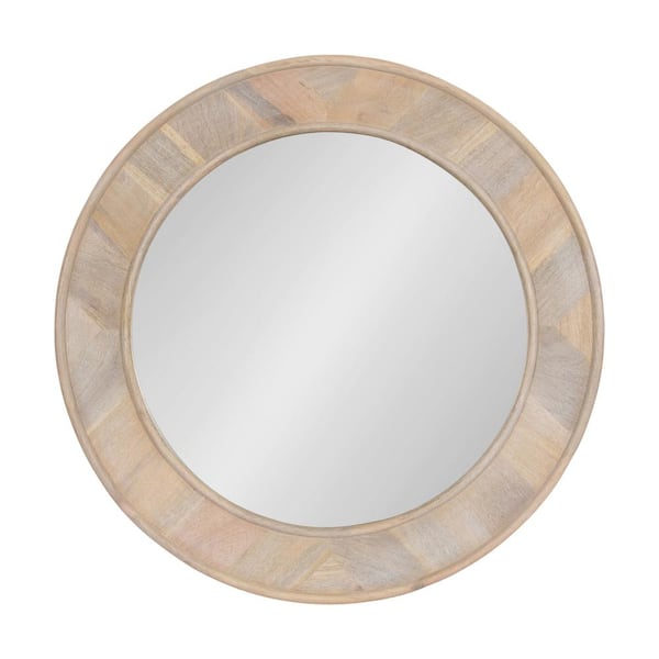 Kate and Laurel Yahna 28.00 in. W x 28.00 in. H White Round Transitional Framed Decorative Wall Mirror