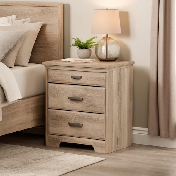 South Shore Versa 2-Drawer Nightstand in Weathered Oak
