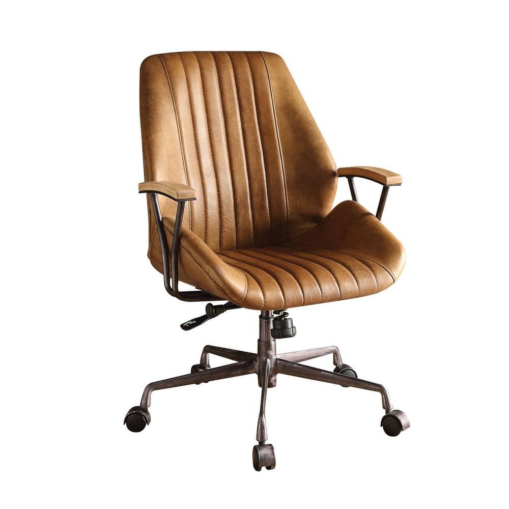 Acme Furniture Hamilton Coffee Leather, Office Chair Brown Leather