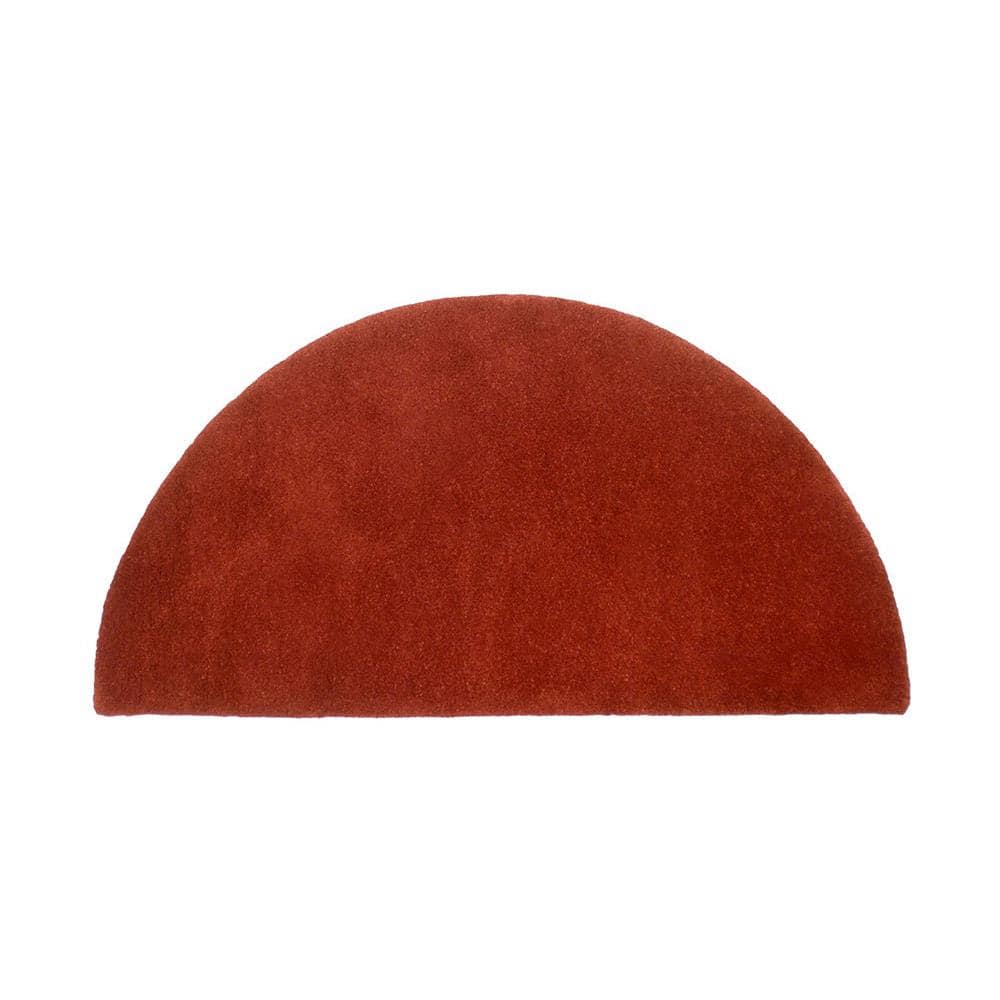 Somerville Red Handmade Wool Half Round Hearth Rug