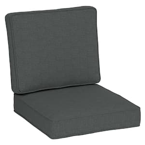 24 in. x 20 in. Sunbrella Premium Foam Firm 2-Piece Deep Seating Outdoor Lounge Chair Cushion in Cast Slate