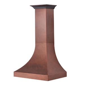30 in. 500 CFM Ducted Vent Wall Mount Range Hood in Hand Hammered Copper