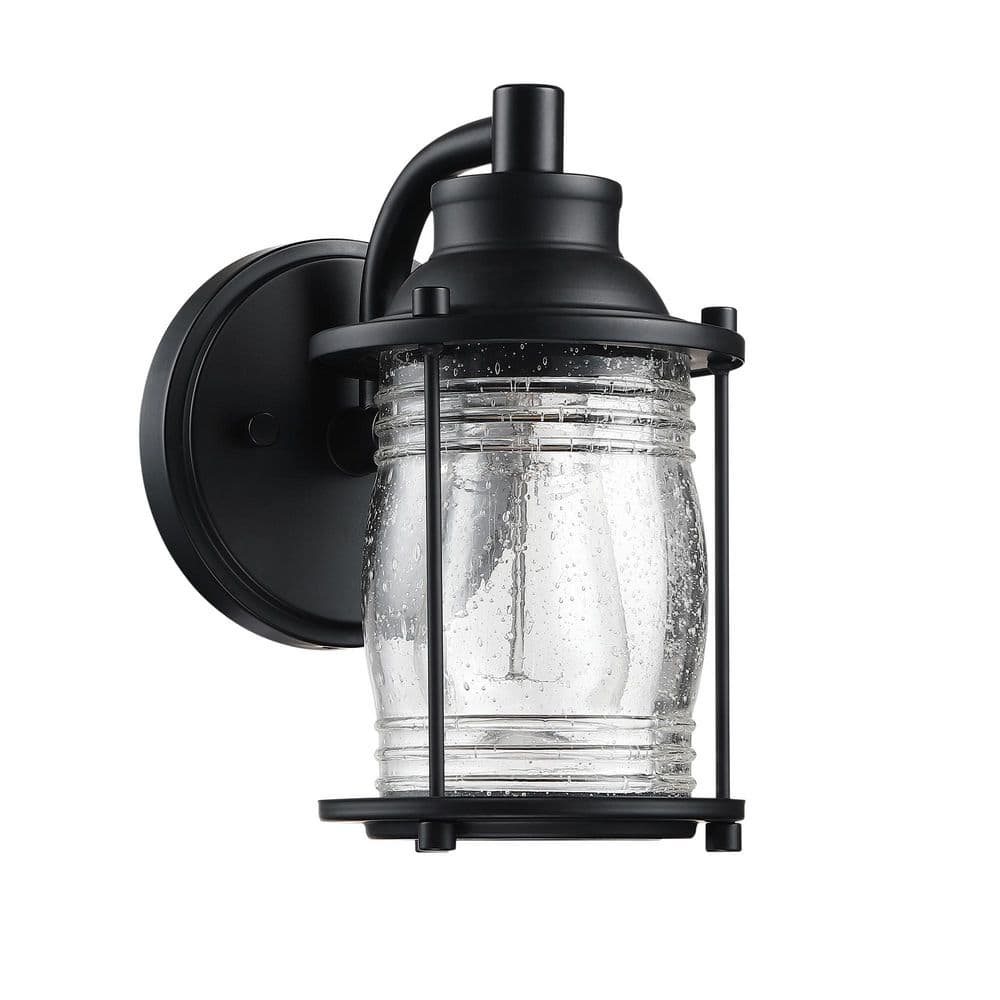 Retro Black and Clear Glass Outdoor Hardwired Wall Lantern Scone with No Bulbs Included price history on PriceWatchPro