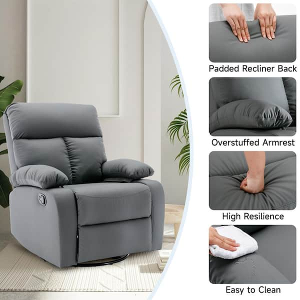 Manual Push Back Reclining Chair with 3 Positions Adjustable