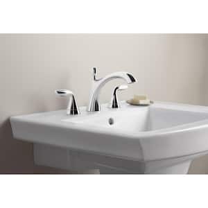 Archer 24 In. Vitreous China Pedestal Sink Basin Only in Ice Gray with Overflow Drain