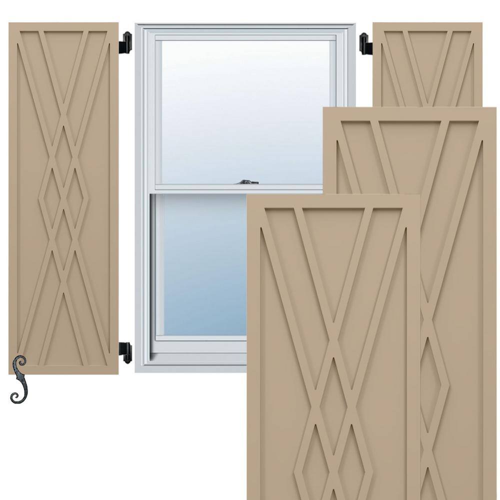 EnduraCore Florence Modern Style 12 in. W x 70 in. H Raised Panel Composite Shutters Pair in Primed price history on PriceWatchPro