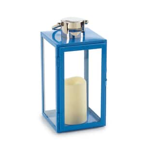 Nemo 11 in. Blue 1-Light Integrated LED Candle Lantern