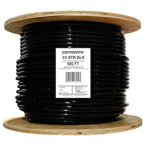 500 ft. 3/0 Gauge Black Stranded Copper THHN Wire