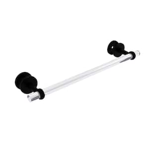 Clearview 18 in. Shower Door Towel Bar with Twisted Accents in Matte Black
