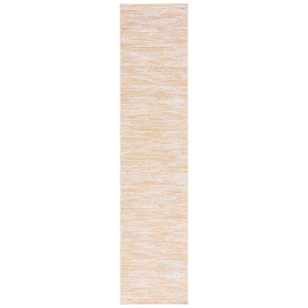 Hampton Yellow 2 ft. x 9 ft. Abstract Distressed Indoor/Outdoor Runner Rug