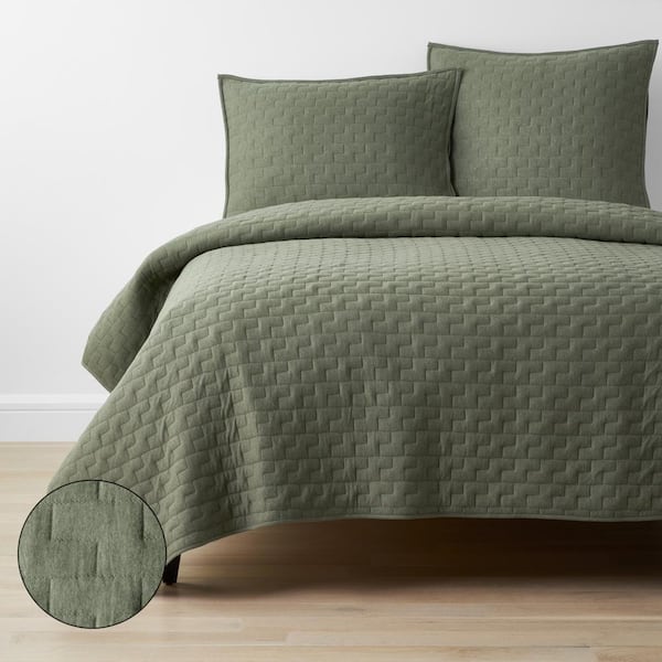 The Company Store Air Layer Green Twin Cotton Blend Quilt