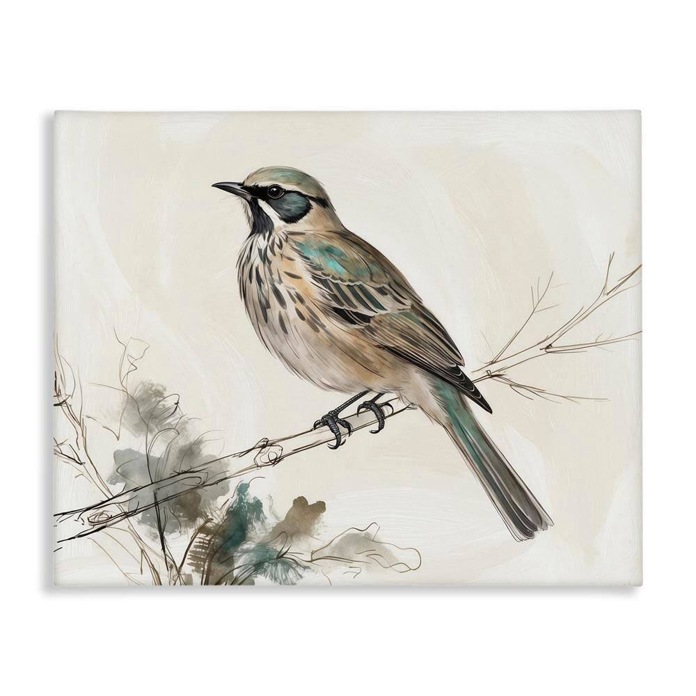 Perched Bird Illustration by LSR Creative Studio Unframed Animal Graphic Art Print 16 in. x 20 in. price history on PriceWatchPro