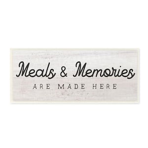 Meals & Memories Made Here Rustic Kitchen Sign by Daphne Polselli Unframed Food Art Print 17 in. x 7 in.