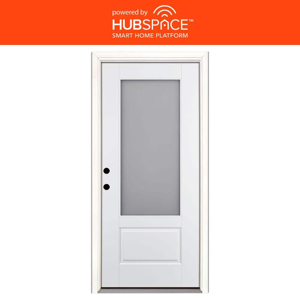 Feather River Doors Smart Glass 36 in. W. x 80 in. Right Hand Inswing  3/4-Lite Smooth Unfinished Fiberglass Prehung Front Door FH5FSP210T1 - The  Home Depot