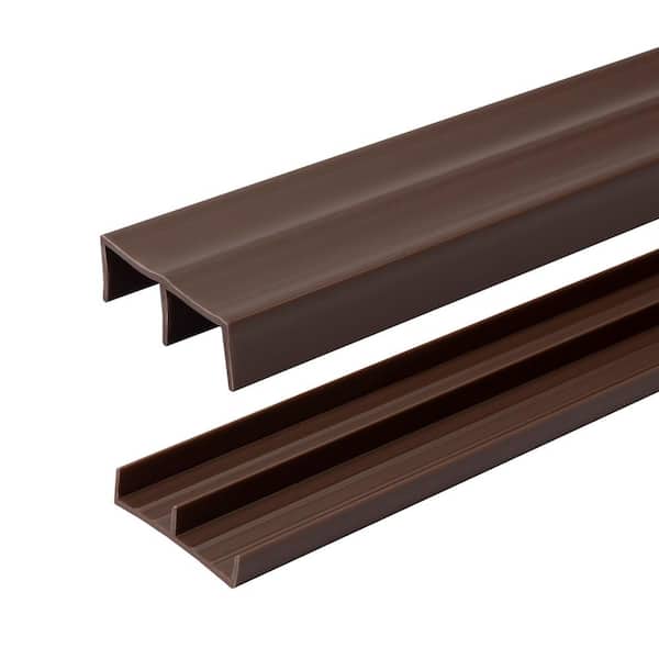 Outwater 3/4 in. D x 1-13/16 in. W x 36 in. L Brown Styrene Plastic Sliding Bypass Track Moulding Set for 3/4 in. Doors(4-Pack)