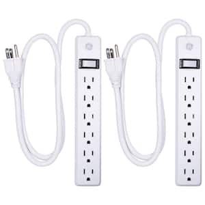 6-Outlet Surge Protector Twin Pack with 3 ft. Cord, White