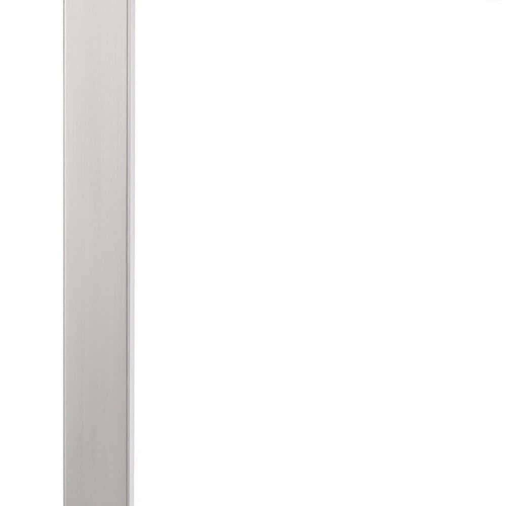 25" Nickel Metal Desk Lamp with White Rectangular Shade