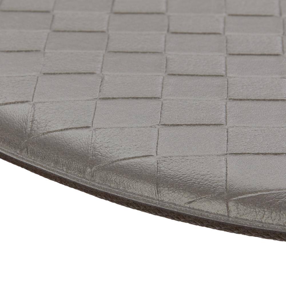 Gray 48" PVC Basketweave Anti-Fatigue Kitchen Mat