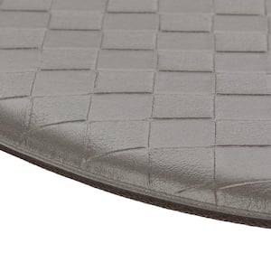 Gray 17.5 in. x 48 in. PVC Basketweave Half Circle Anti-Fatigue Mat