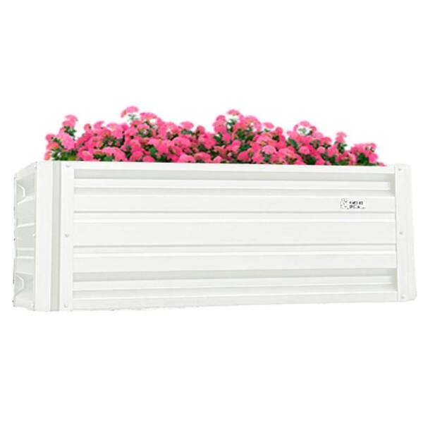 ALL METAL WORKS 24 inch by 48 inch Rectangle Brilliant White Metal Planter Box
