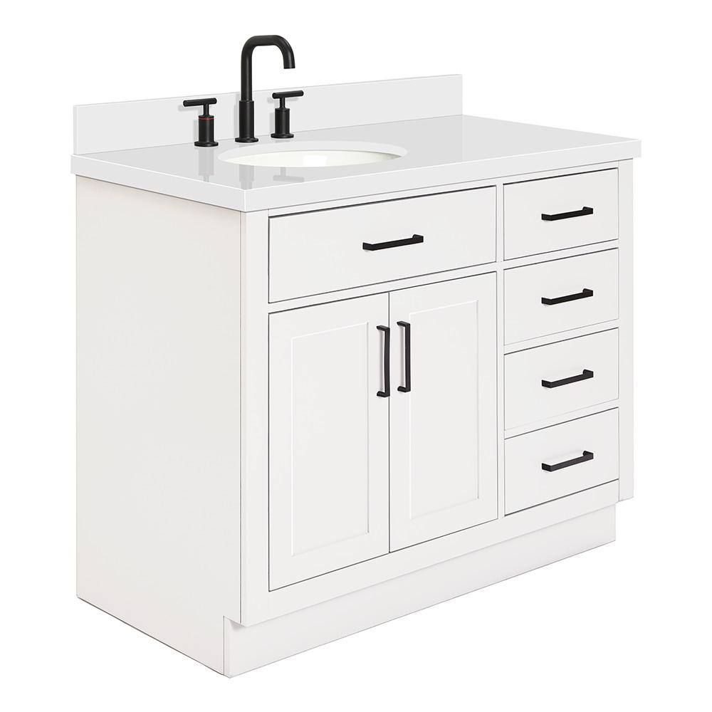 Hepburn 43" White Quartz Single Basin Vanity Set