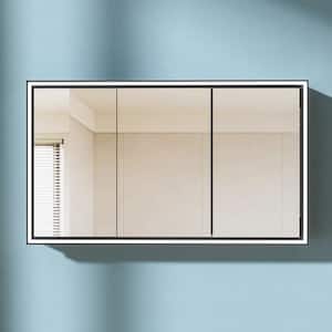 48 in. W x 32 in. H Rectangular Aluminum Lighted Medicine Cabinet with Mirror Anti-Fog Recessed or Surface Mount