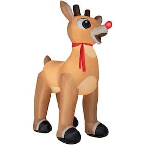 14 ft. H x 6 ft. W x 11 ft. 48 in. L LED Lighted Christmas Inflatable Airblown-Standing Rudolph w/Scarf-Colossal-Rudolph