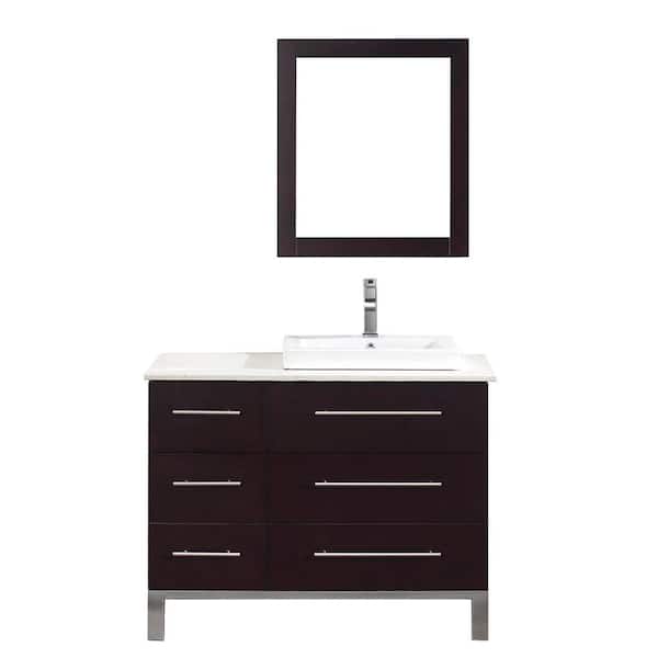 Studio Bathe Ginza 42 in. Vanity in Chai with Nougat Quartz Vanity Top in Chai and Mirror