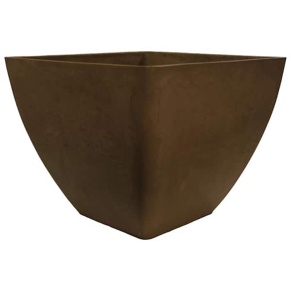 RTS Home Accents 16 in. Square Indoor/Outdoor Oak Polyethylene Planter
