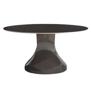 Monland Modern Round White Chanel Rock Stone Tabletop 59.06 in ...