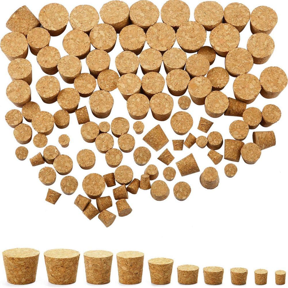 Assorted Natural Cork Replacement Cone Bottle Stoppers, Set of 100, 10 Sizes for Wine, Beer and Craft Bottles price history on PriceWatchPro