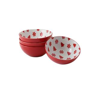 Pine Valley Red Stoneware Dessert Bowl (Set of 4)