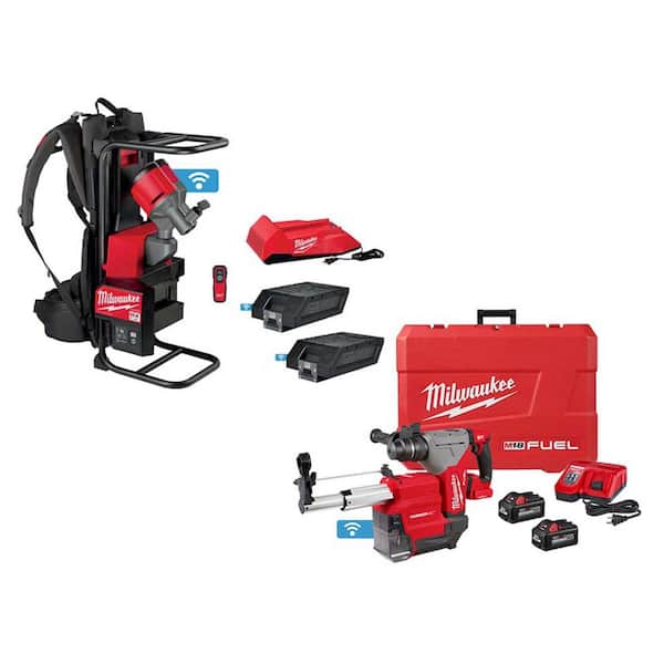 Milwaukee MX FUEL Lithium-Ion Cordless Briefcase Concrete Vibrator Kit W/M18 FUEL 1 in. SDS-Plus Rotary Hammer/Dust Extractor Kit