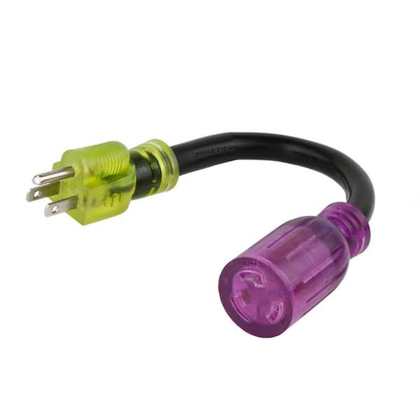 Color Connect 12/3 SJTW 120 V 1 ft. L 15 Amp Generator Extension Cord