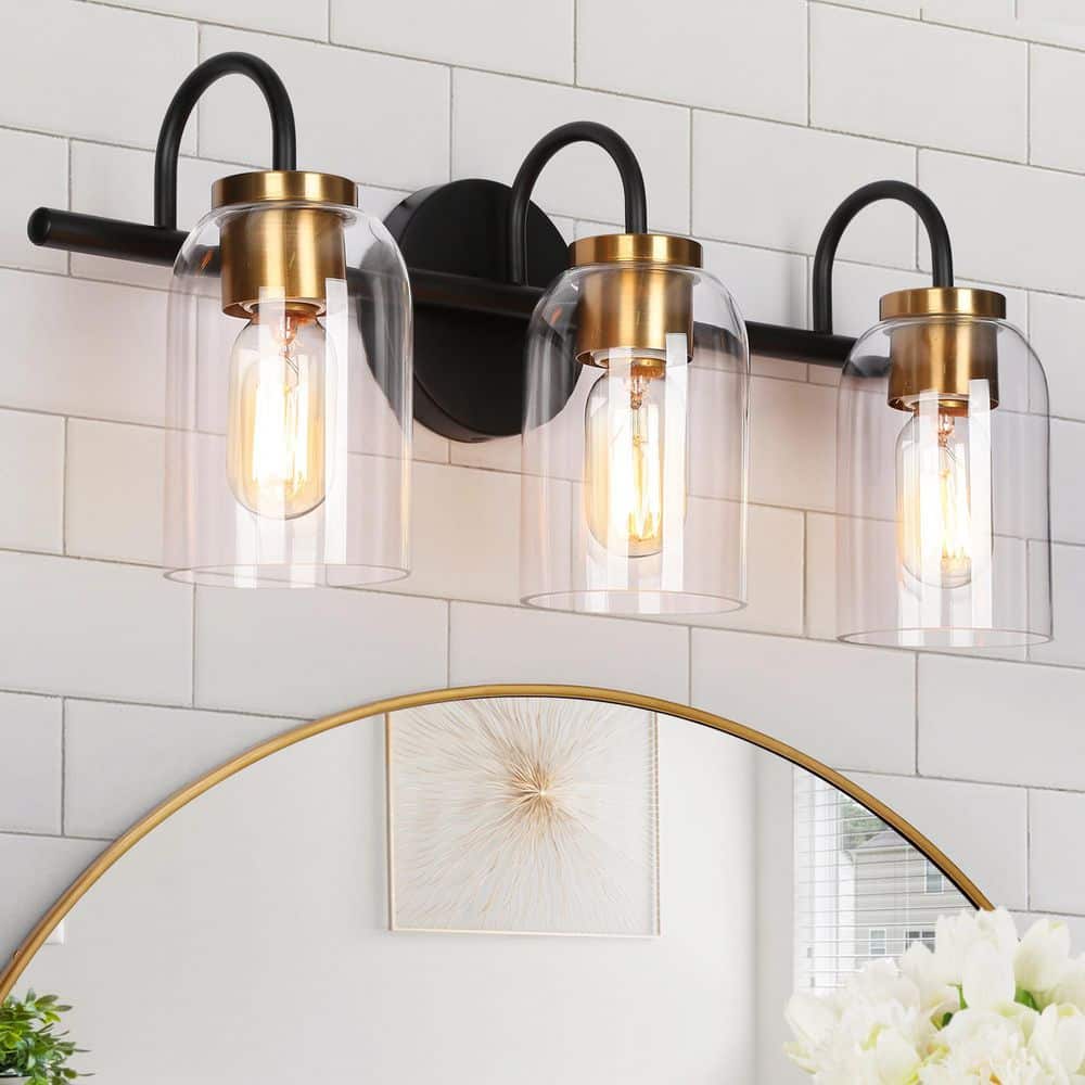 ✨Y. K✨ Zevni 21 in. 3-Light Black Bathroom Vanity Light Modern