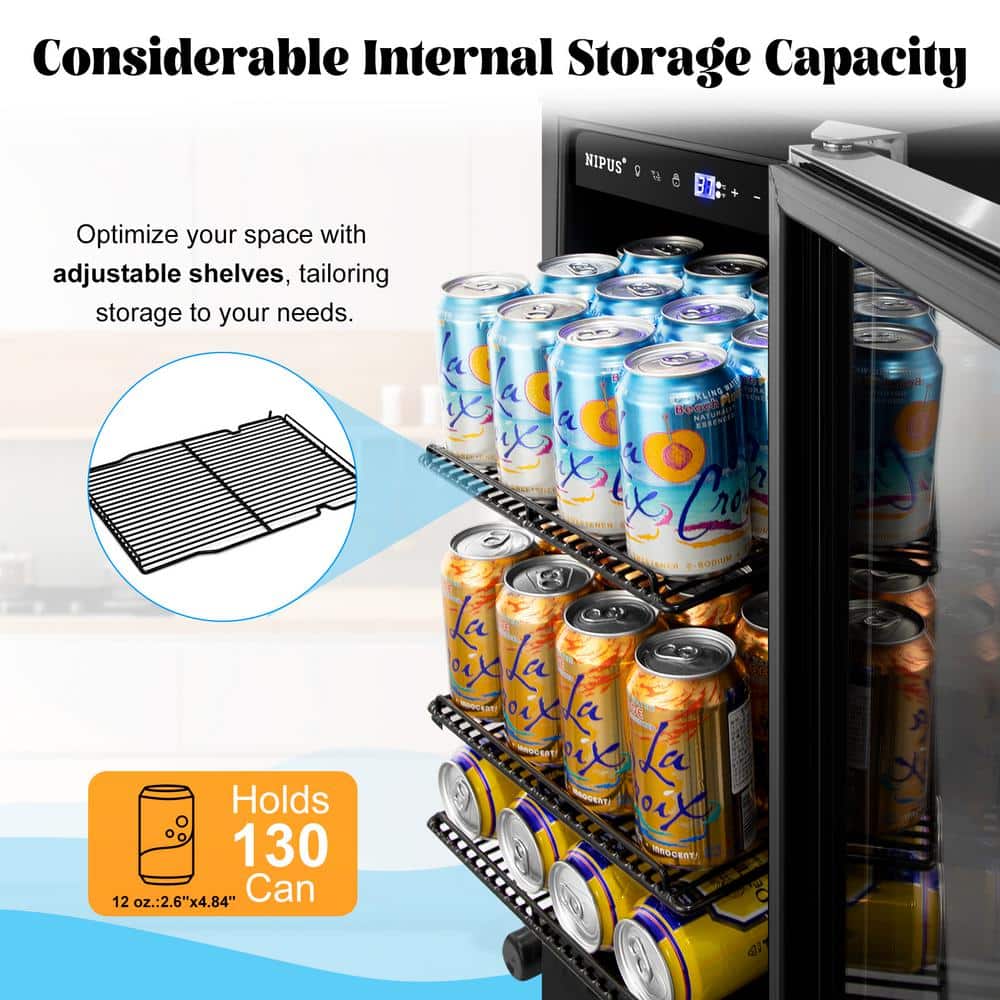 Compact Stainless Steel Undercounter Smart Beverage Refrigerator