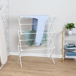 4-Tier Clothes Drying Rack with Rotatable Side Wings and Collapsible Shelves-Gray | Costway