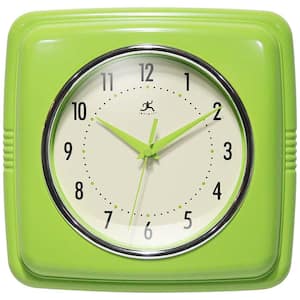 Square Retro Apple Green Wall Clock