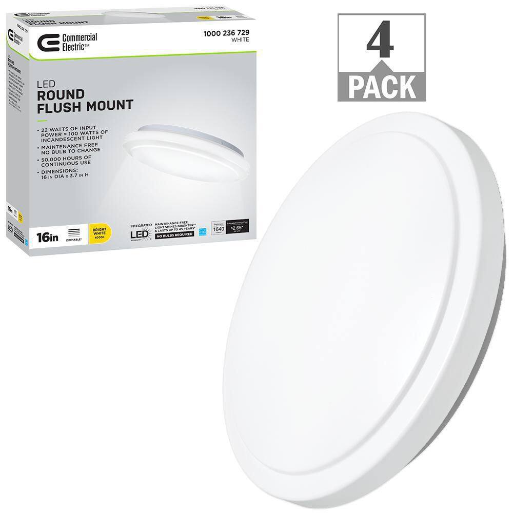 16 in. 22-Watt Round LED Flush Mount Ceiling Light Pantry Laundry Closet 16