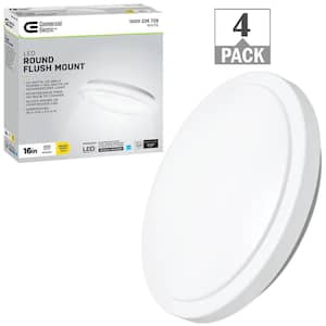 16 in. 22-Watt Round LED Flush Mount Ceiling Light Pantry Laundry Closet 1640 Lumens 4000K Dimmable (4-Pack)