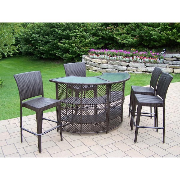 Reviews For Elite 5 Piece Wicker Outdoor Serving Bar Set Hd90096 90054 Cf The Home Depot Piece Wicker Outdoor Serving Bar, Patio Bars Sets