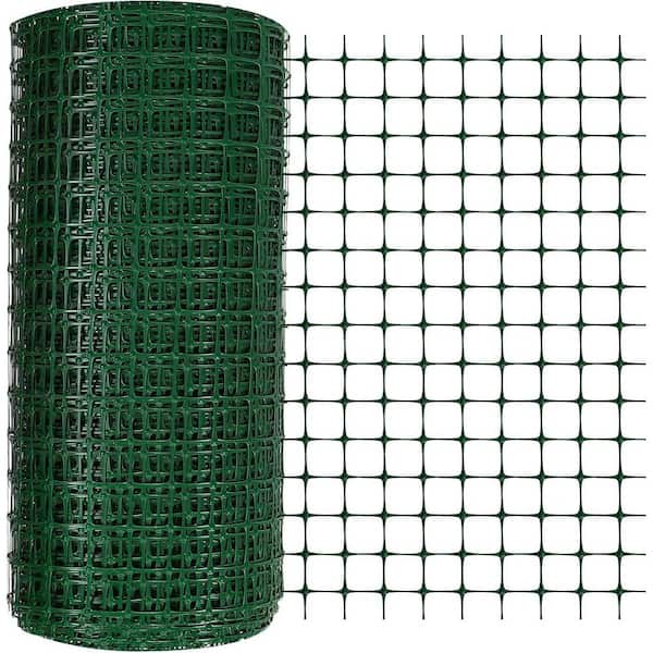 Plastic Safety Fence 2 x 164 ft. Mesh Roll Barrier Netting Temporary Pool Snow Fence for Garden and Animal Fencing Green