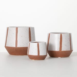 5.25 in. 4.25 in. and 3 in. Modern Ceramic Indoor Planter Set of 3