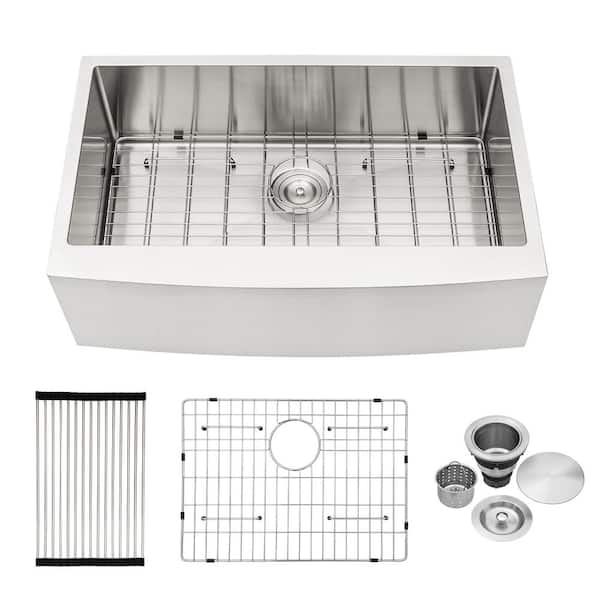 Zeus & Ruta 30 in Farmhouse/Apron-Front Single Bowl Sliver Stainless ...