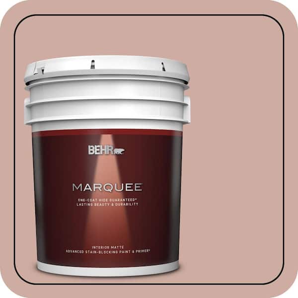 BEHR MARQUEE 5 gal. #MQ1-50 Art Deco Pink One-Coat Hide Matte Interior Paint & Primer