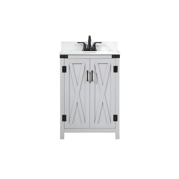Unbranded Timeless Home 32 in. W x 19 in. D x 34 in. H Bath Vanity in White with Ivory White Top