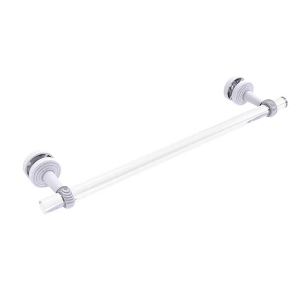 Allied Brass Pacific Beach Collection 18 in. W x 2.3 in. H x 5.3 in. D Brass Straight Shelf in Matte White with Twisted Accents