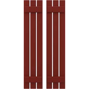 11-1/2-in W x 33-in H Americraft 3 Board Exterior Real Wood Spaced Board and Batten Shutters Pepper Red