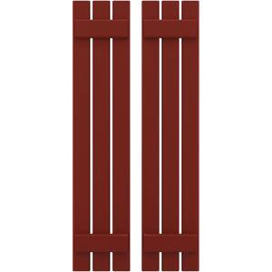 11-1/2 in. W x 60 in. H Americraft 3 Board Exterior Real Wood Spaced Board and Batten Shutters Pepper Red