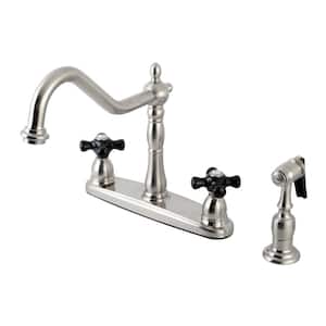 Duchess 2-Handle Standard Kitchen Faucet with Side Sprayer in Brushed Nickel